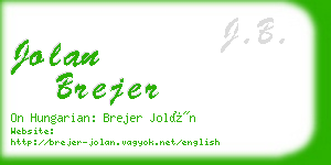 jolan brejer business card